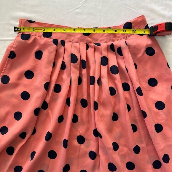 Vintage Russ Petites, Peach & Navy Blue,Polka Dot Skirt, Size 12, feel like aM/L - Picture 3 of 8